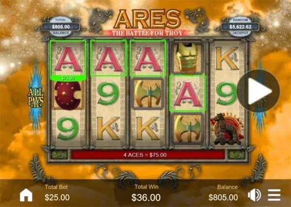 สล็อตออนไลน์ ธีมสล็อต ความหลากหลายที่น่าติดตามของเกมสล็อต ตัวอย่างสล็อตธีมตำนานเทพปกรณัม เกมสล็อต ares the battee for troy